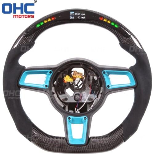 100% Real Carbon Fiber LED Steering Wheel compatible for 991 981 718 997 Panam-era