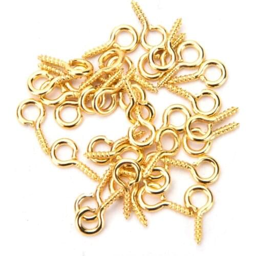 100pcs 8mm 10mm Small Sheep Eyes Nail Screw Gold/ Color For Beaded pendant Jewelry Findings Jewelry Accessories