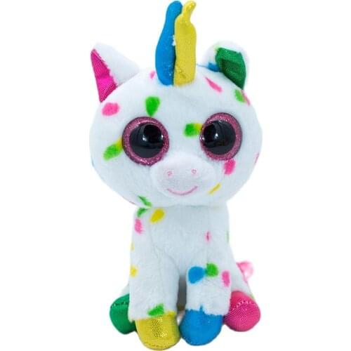 15CM Ty Beanie Big Eyes Pea Animal Rainbow Spotted Unicorn Soft Plush Stuffed Toy Doll Child Collection Birthday Christmas Gift