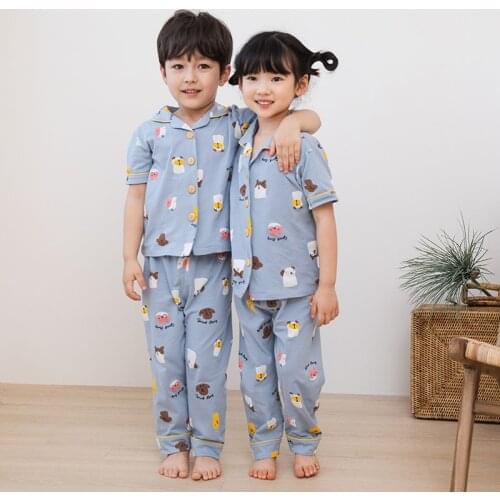 2021 Casual Children Pajamas Set Kids Baby Girl Boys Cartoon Casual Clothing Costume Short Sleeve Children Sleepwear Pajamas Set