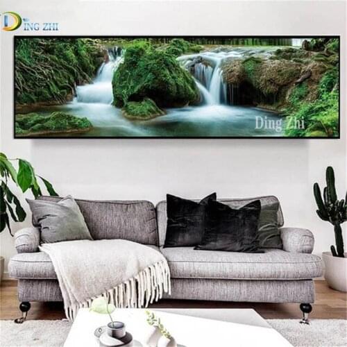 DIY 5D Diamond Painting Landscape Waterfall Cross Stitch Kits Full Drill Embroidery Mosaic Art Picture of Rhinestones Decor