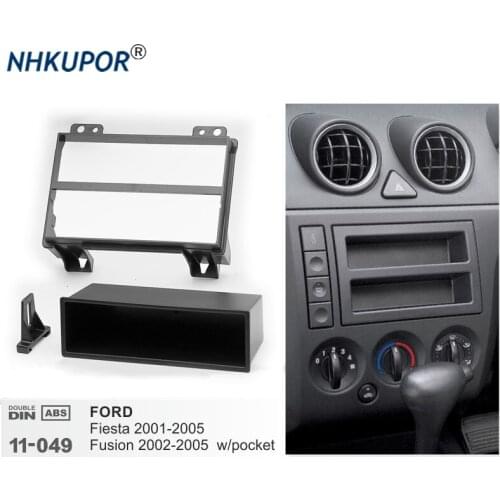 Car Radio Fascia For FORD Fiesta 2001-2005 Fusion 2002-2005 w/pocket Single 1 Din Dash DVD Stereo CD Panel Dash Mount Frame Kit
