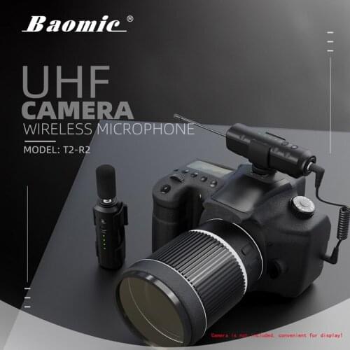 UHF Camera Wireless Microphone Baomic T2-R2 Tansmitter Receiver Type-C interface