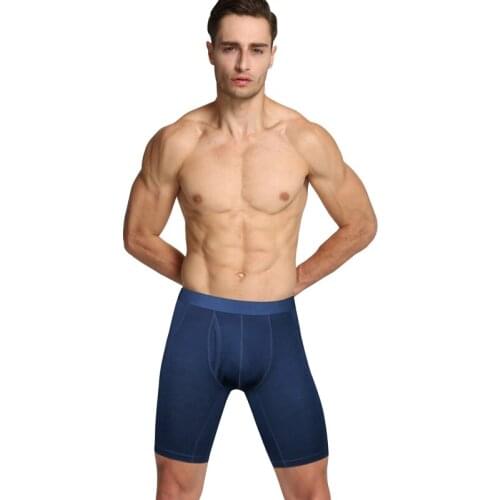 4pcs/lot Plus Size Mens Cotton Boxers Soft Long Boxer Underpants Man Underwear Breathable Panties Solid Shorts
