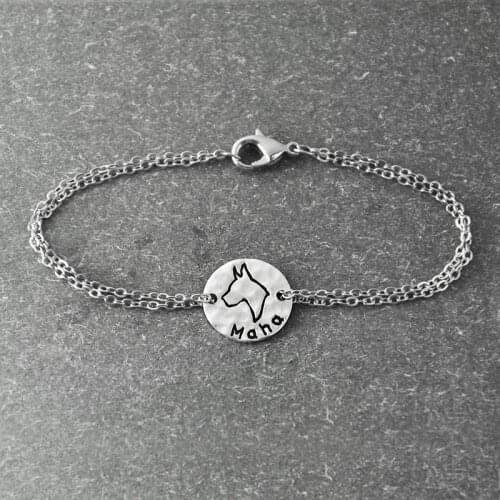 Great dane bracelet, Personalized Dog Bracelet ,alloy Dog Pendant, Personalized Pets name, Dog Lover Gift