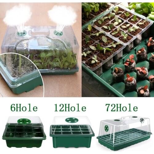 Household Adjustable Breathable Cover Pet 6-hole /12-hole Seedling Box With Cover Seeding Box