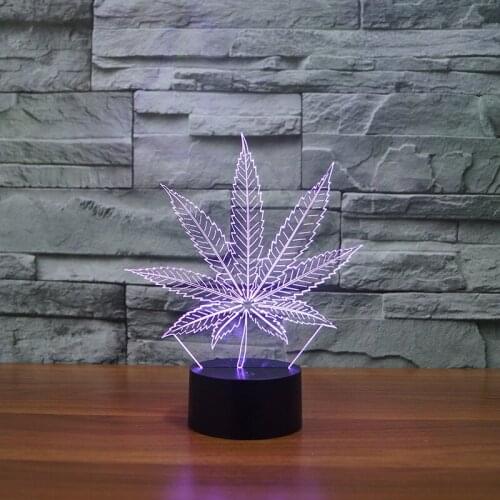 Maple Leaf Colorful Touch led Light Creative Wholesale Night Light 3d Usb Lighting Table Lamp 7 color change Desk Lamp