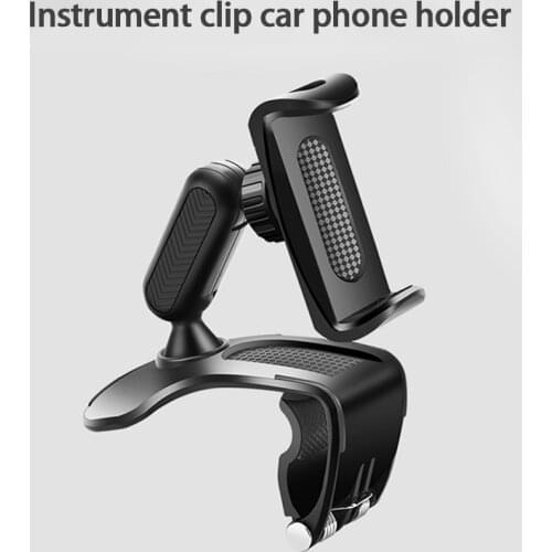 GPS Phone Holder 360 Degree Sun Visor Mirror Dashboard Cell Phone Clip Upgrade Car Multifunctional Mobile Phone Bracket