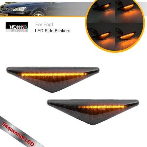 Smoked Dynamic Fender Side Blinker Light Repeaters for Ford Focus MK1 & MK1.5 Mondeo Mk3 Mk III B5Y Canbus Error Free Indicators