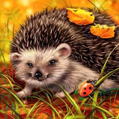 Evershine 5D DIY Diamond Embroidery Hedgehog Rhinestone Art Diamond Painting Sale Animal Autumn Decorations