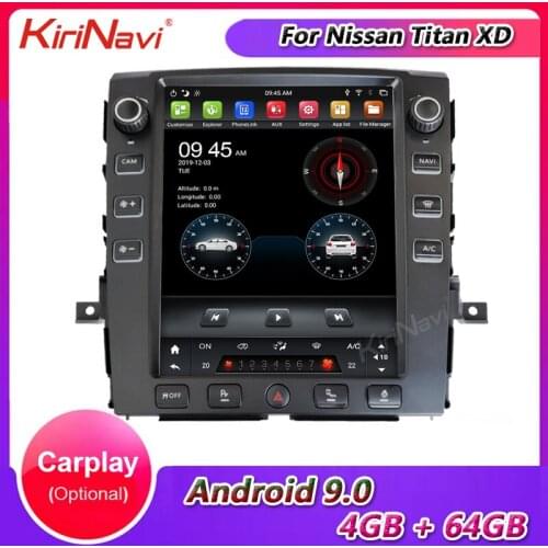 KiriNavi 12.1" Telsa Style Vertical Screen Android 9.0 Car Radio For Nissan Titan XD Car Dvd Multimedia Player GPS Navigation 4G
