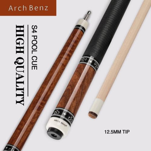 Arch Benz S4 Billiards Pool Cue 12.5mm American Tiger Red Thread Tip Kit Maple Shaft Stick American10 Teeth Joint Handmade Cue