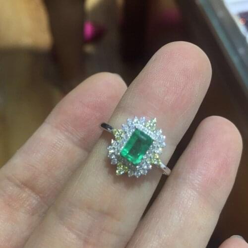 Elegant emerald ring simple design solid 925 silver emerald ring 4mm*6mm natural emerald jewelry romantic valentine day gift
