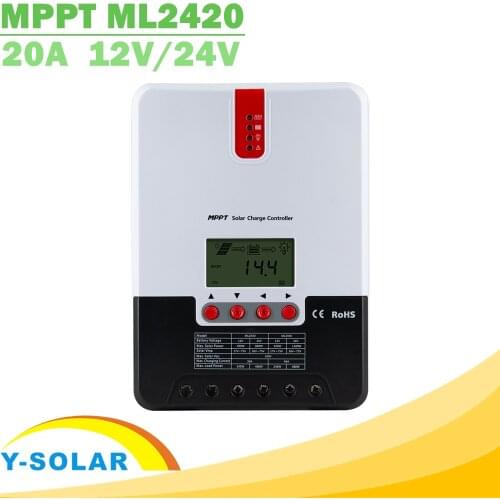 20A MPPT Solar Charge Controller 12V 24V Auto LCD Max 100V PV Input Solar Regulator for AGM Lead Acid Gel Lithium Battery