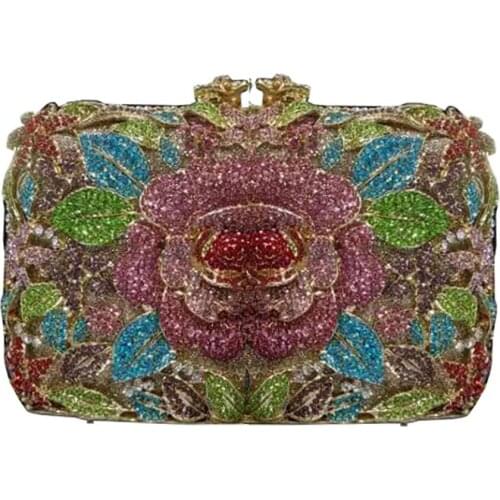 Nigeria elegant ladies evening dress bag wedding party banquet rhinestone handbag ladies crystal clutch