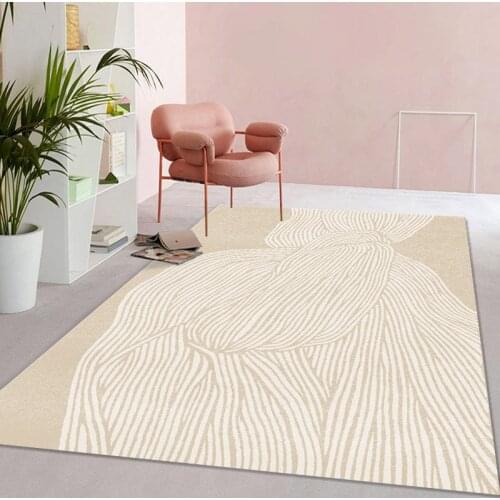 Nordic Light Luxury Living Room Carpet Shaggy Soft Rug Bedroom Decor Modern Coffee Table Large Carpet Mat Floor Striped Bedside