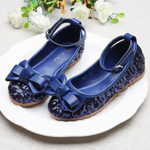 New Shoes Baby Girls Leather Shoes Pure Color Kids Sandals Girls with Bow Flat Casual Shoe for Party Dance STX004