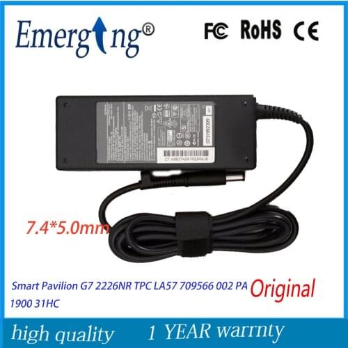 Original 19.5V 4.62A 90W AC Laptop Adapter Charger For HP ENVY 14-2090ca Smart Pavilion G7 2226NR TPC LA57 709566 002 PA 1900
