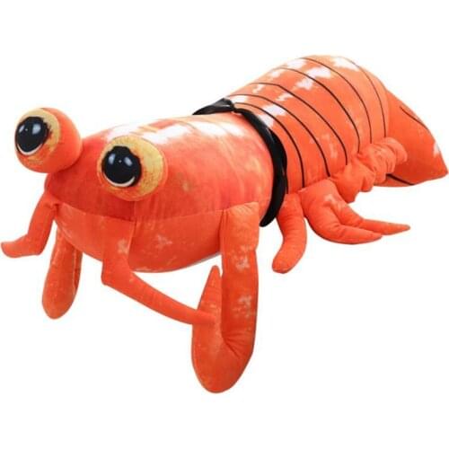 Dorimytrader Pop Simulation Animal Mantis Shrimp Plush Pillow Big Animal Shrimp Toy Doll for Kids Gift Decoration 47inch 120cm