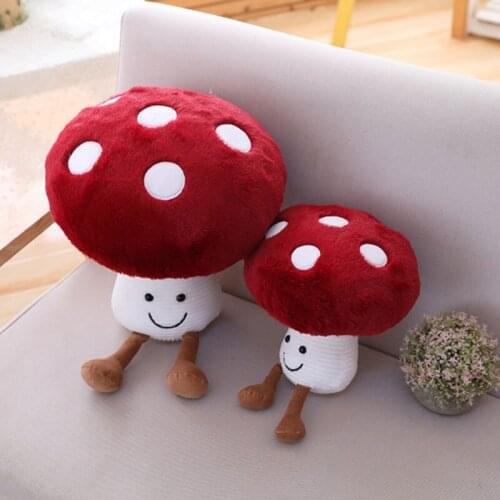 28/45cm Lovely Mushroom Pillow Stuffed Plush Toys Soft Dolls Decoration 3D Vegetables Throw Pillow Gifts for Children Adults