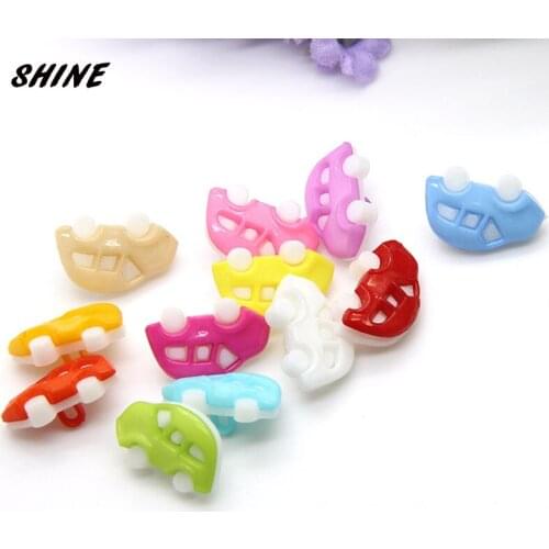 Resin Sewing Buttons Scrapbooking Car Multicolor Mixed Shank Cartoon 17 x 11mm 50 PCs Costura Botones Decorate bottoni botoes