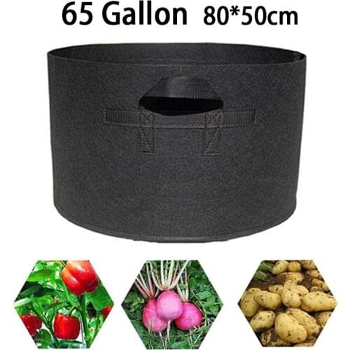 65 Gallon Hand Held Plant Grow Bags High Bearing Fabric Pot Jardim Orchard and Garden Flowers Plant Growing Gardening Tools