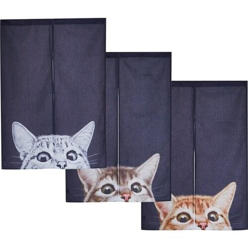 Lovely cartoon cat fabric curtain kitchen curtain porch bathroom partition bedroom decorative door curtain hanging portiere