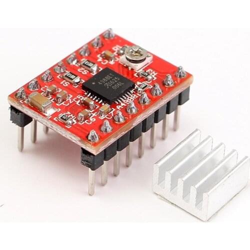 5pcs A4988 StepStick Stepper Driver + Heat sink For Reprap 3D Printer Parts Red Stepper Motor Driver With Heatsink Accessorie