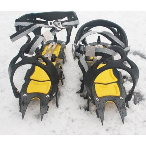18-Teeth Climbing Anti Skid Crampons Adjustable Winter Walk Ice Claw Mountaineering Snowshoes Manganese Steel Outdoor Shoe Cover