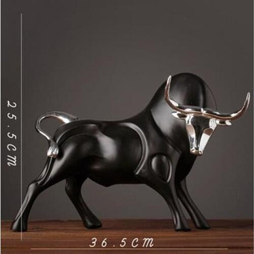 Resin Wall Street Bull, creative American style statues and sculptures, home office restaurant desktop decoration craft gifts