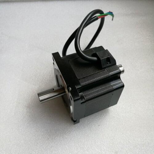 Whole a NEMA 34 Double shaft stepper motor Lenght 80mm output 4NM torque shaft 14mm 4 wires