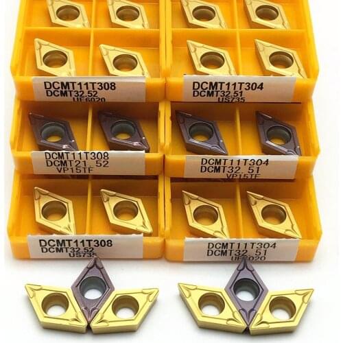 DCMT11T304 DCMT11T308 UE6020 VP15TF US735 Internal turning tool Carbide cutting tool Lathe parts tool DCMT 11T304 turning insert
