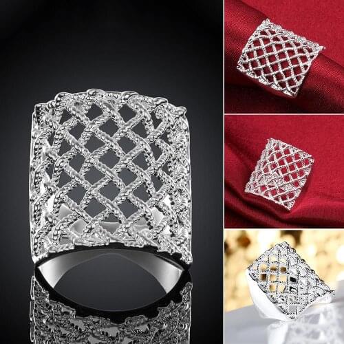 Fashion Personality Mesh Ring Silver plated color Rings For Women Jewelry jewellery Anel Anillos Aneis Bague Anelli Gift