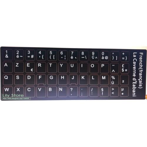 1000pcs/lot French Keyboard Sticker Franch AZERTY For laptop desktop keyboards Stickers with NIKTO paper