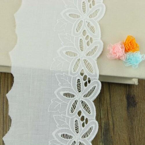 2 yards /12cm white cotton lace handmade DIY garment accessories lace cotton embroidery lace fabric
