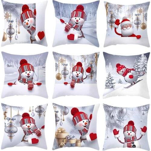 2021 Christmas Cushion Cover Decorative Pillow Cover Throw Pillow Case Home Decor Sofa Bed Christmas Decor for Home Pillowcase