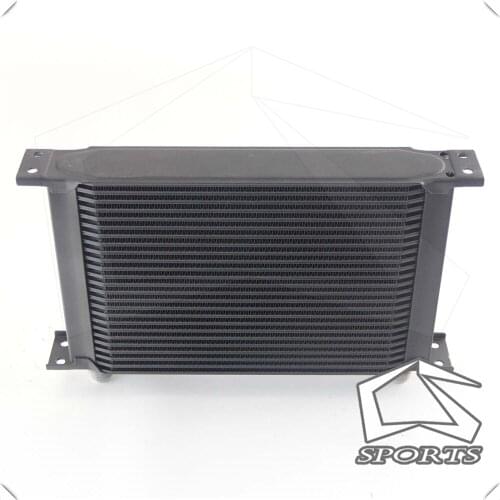 AN10 248mm 25 Row Aluminum British Engine Oil Cooler Universal Black / Silver