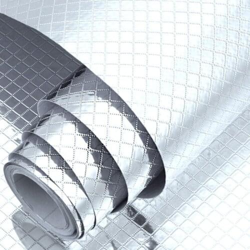 40*100cm Kitchen Oil-proof Waterproof Stickers Aluminum Foil Kitchen Stove Cabinet Self Adhesive Wall Sticker DIY Wallpaper