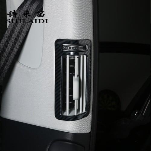 Car Styling Carbon fiber B Pillar Air Outlet Frame Decoration Covers Stickers Trim For Audi A6 C8 Auto Interior Accessories
