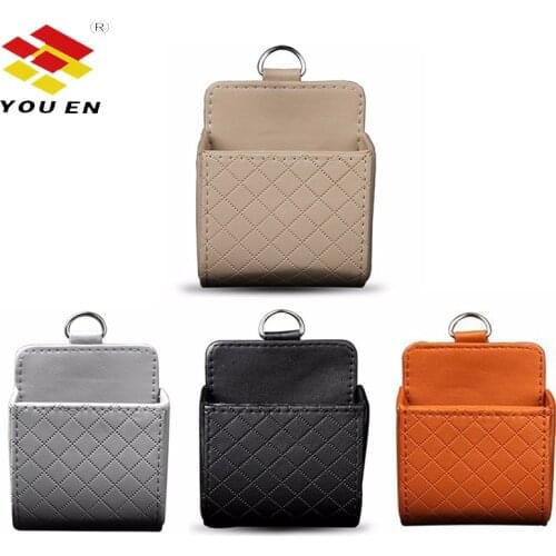 Car Organizer Box Bag Air Outlet Dashboard Hanging Leather Universal Car Mobile Phone Holder In Automobile Interior Accessories