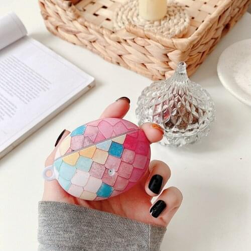 Gradient Fish Scales Earphone Cases for huawei freebuds 4i Case Matte Plastic Charging Box freebuds 4 Protect Accessories Cover