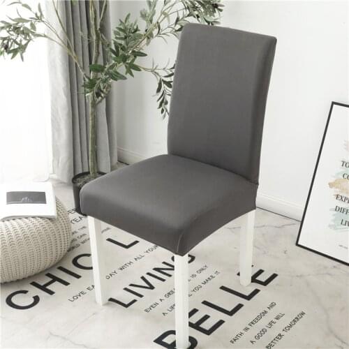 Grey Color Chair Covers Spandex Desk Seat Chair Covers Seat Protector Slipcovers for Hotel Banquet Wedding Universal Size 1PC