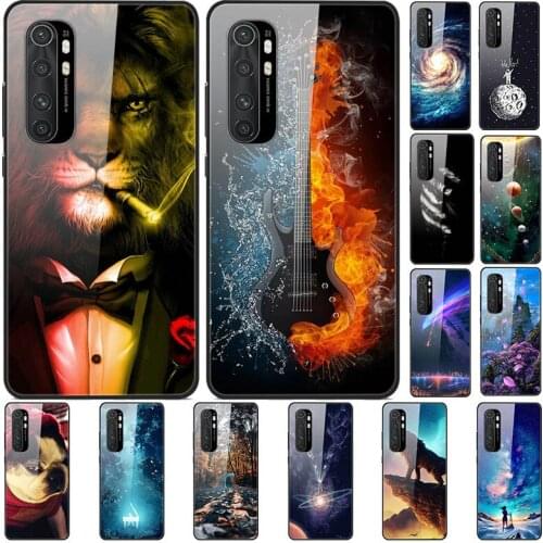 For Xiaomi Mi Note 10 lite Case Tempered Glass Fundas For Xiaomi Mi Note10 Phone Case Hard Coque For Xiao Mi Note 10 lite Cases
