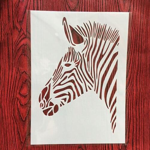 CraftArtGo DIY animal zebra Stencils Painting Scrapbook Coloring Cake decorating sugar powder sieve printing mold printing table