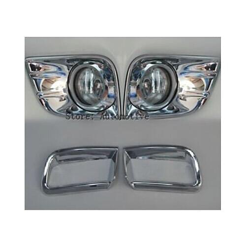 Chrome Front + Rear Fog Light Lamp Cover Trim For Toyota Prado Fj150 2010-2013