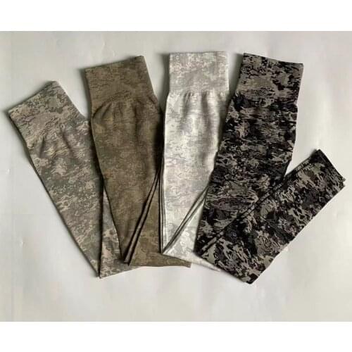 Camouflage Women Gym Yoga Seamless Pants Camo Sports Clothes Stretchy High Waist Athletic Exercise Fitness Leggings Activewear