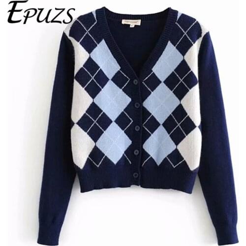 Cardigan Sweater 2020 new womens sweater fashion plaid V-neck cardigan sweater elegant ladies wild Tops sweaters coat