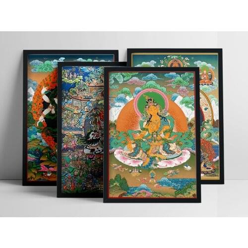 Thangka God Belief Buddha Painting Tibetan India Chinese Religion Canvas Print Painting Poster Art Wall Picture Home Decor