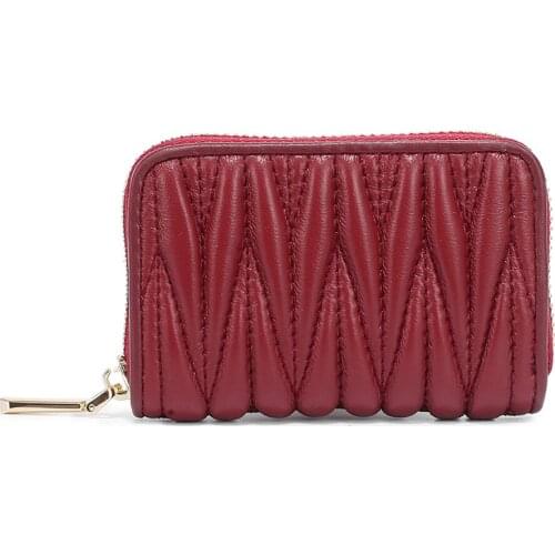 Short Credit Card Holder Women Wallet Genuine Leather Female Small 2020 Fashion Purse Lady Zipper Vintage High Quality Coin