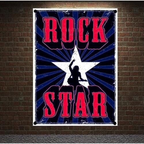 Metal Music pop Band graffiti culture Shabby chic Rock poster flag banner tapestry cloth Art Bar Cafe Bedroom Home Decor Gift U1